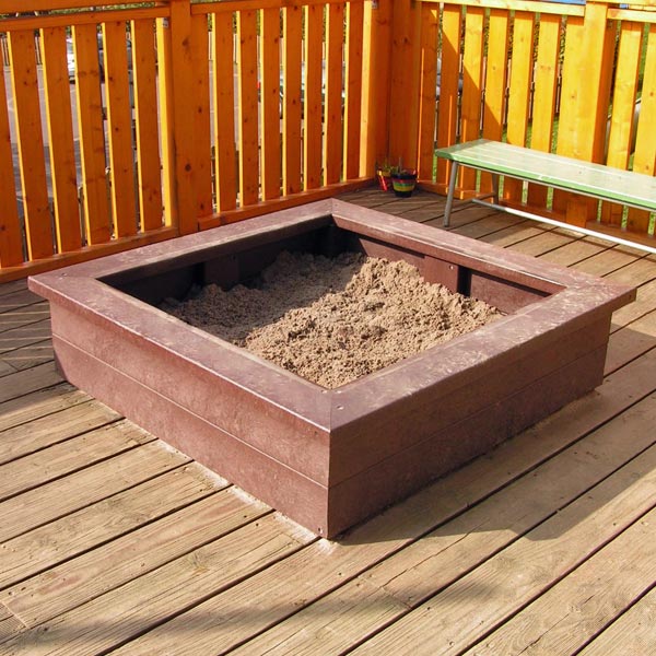 Eastbourne Square Sandpit with Seat Sides 1200 x 1200 x 300mm