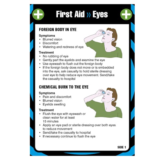 First Aid Pocket Guide For Eyes Eureka Direct