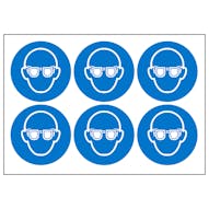 Eye Protection Vinyl Labels On A Sheet