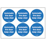 Automatic Fire Door Keep Clear Vinyl Labels On A Sheet