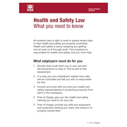 Health and Safety Law Pocket Cards