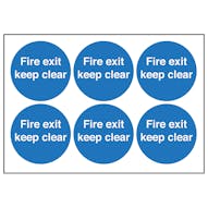 Fire Exit Keep Clear Symbols