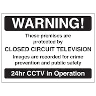 Warning! These Premises Are Protected By CCTV - Black - Window Sticker