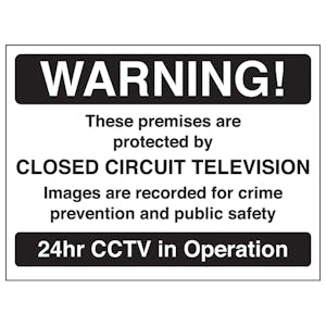 Warning! These Premises Are Protected By CCTV - Black - Window Sticker
