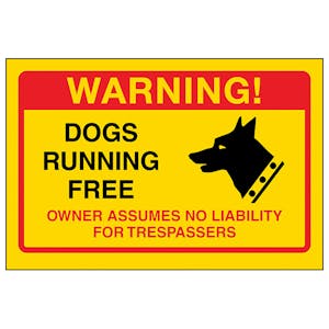 Yellow Dogs Running Free, Owner No Liabilty