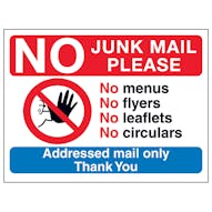 Junk Mail/Cold Caller Signs