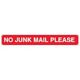 No Junk Mail Please, Letter Box Sticker