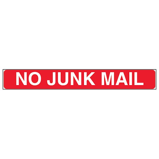 No Junk Mail, Letter Box Sticker Junk Mail/Cold Caller Signs General Information Signs
