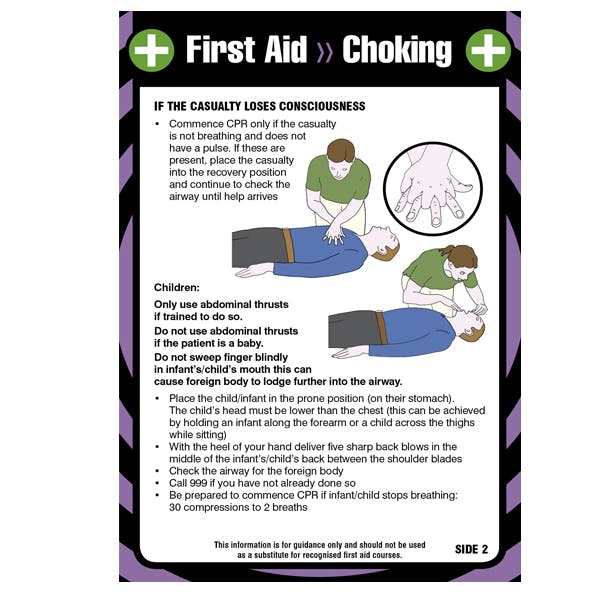 First Aid Pocket Guide - Choking | Signs, Posters & Books ...