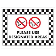 No Smoking or Vaping, Please Use Designated Areas