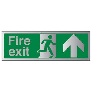 Aluminium Effect Fire Exit Signs