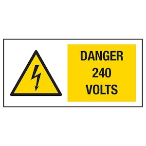 Danger 240 Volts Labels On A Roll