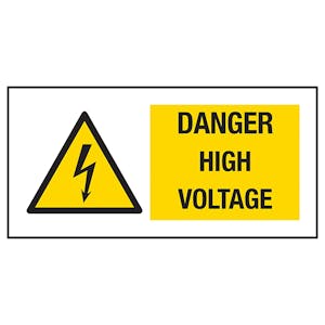 Danger High Voltage Labels On A Roll