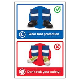 Wear Foot Protection / Don't Risk Your Safety! Poster