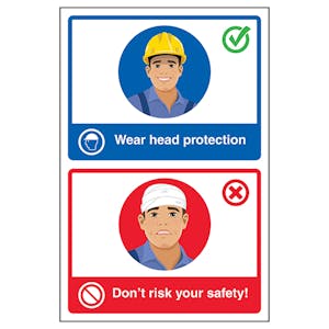 Wear Head Protection / Don't Risk Your Safety! Poster