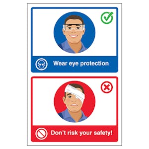 Wear Eye Protection / Don't Risk Your Safety! Poster