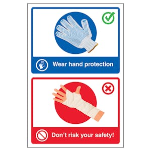 Wear Hand Protection / Don't Risk Your Safety! Poster