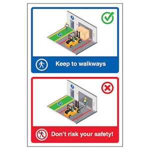 Keep To Walkways / Don't Risk Your Safety! Poster