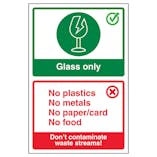 Glass Only / Don't Contaminate Waste Streams! Poster