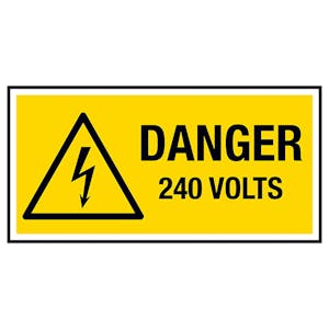 Danger 240 Volts Labels On A Roll - Landscape