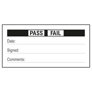 Write-On - Calibration Pass / Fail Bold Labels On A Roll