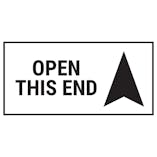 Open This End Labels