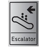 Aluminium Effect Escalator Signs