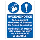 Hygiene Notice/Prevent Flu And Coronavirus