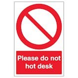 Hot Desk Signs
