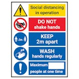 Social Distancing In Operation - Do NOT Shake - WASH Hands