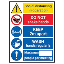 Social Distancing In Operation - 2m Apart - WASH Hands