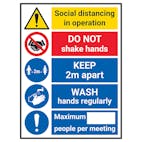 Social Distancing In Operation - 2m Apart - WASH Hands