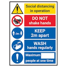 Social Distancing In Operation - Do NOT Shake - WASH Hands