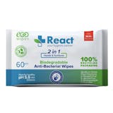 React Biodegradable Hand & Surface Anti-Bacterial Wipes