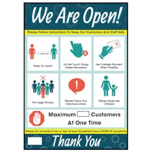 We Are Open! Follow Instructions Poster