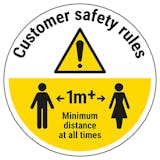 Customer Rules - Keep 1m Distance Temporary Floor Sticker