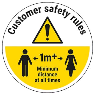 Customer Rules - Keep 1m Distance Temporary Floor Sticker