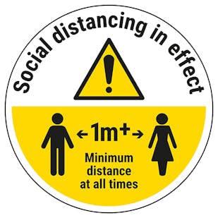 Social Distancing in Effect 1m Temporary Floor Sticker