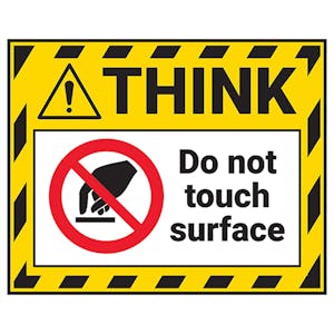 Think - Do Not Touch Surface Label