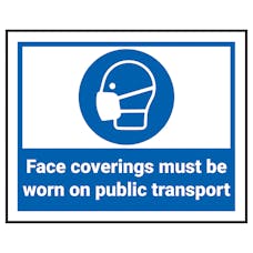 Face Coverings Must Be Worn On Public Transport Label
