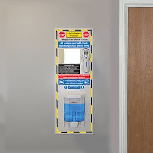 Temperature Check Station With Manual Dispenser