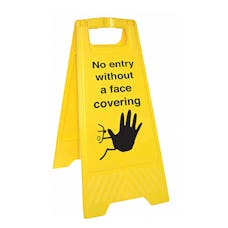 No Entry Without Face Covering - Double Sided Floor Sign
