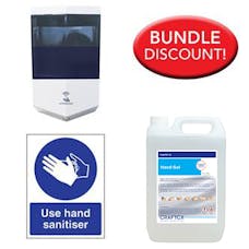 5 Litre Alcohol Sanitiser, Automatic Dispenser Kit with Free Sign