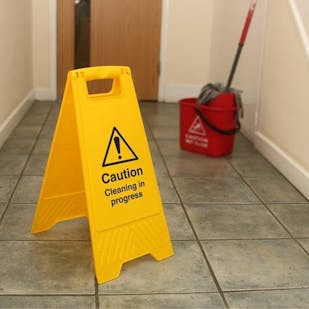 Double Sided Floor Sign - Caution Cleaning In Progress