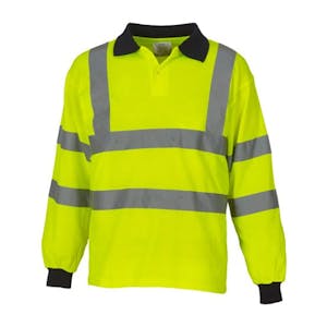 Custom Yoko Long Sleeve Hi-Vis Polo Shirt