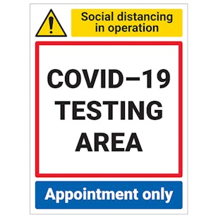 COVID-19 Testing Area - Appointment Only - Portrait