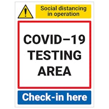 COVID-19 Testing Area - Check-In