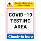COVID-19 Testing Area - Check-In