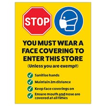 Stop - You Must Wear A Face Covering In Store
