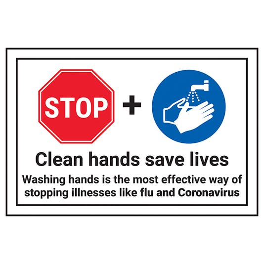 STOP/Clean Hands Save Lives/Washing Hands Is The...